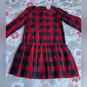 NWT GAP Baby Gap Red and Navy Buffalo Plaid Checkered Toddler Dress Size 4